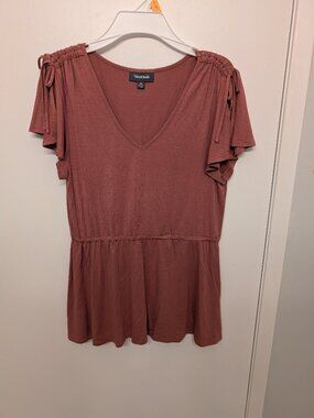 Modcloth rose pink peplum top